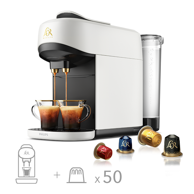 L'OR Espresso Lot L’OR BARISTA Absolu Satin White + 50 Capsules