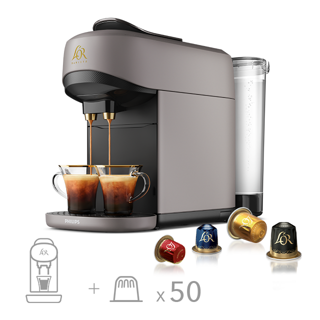 L'OR Espresso Lot L’OR BARISTA Absolu Limestone Grey + 50 Capsules